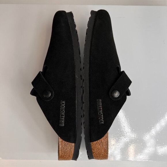 Birkenstock Sandal Women 9 Leather Flat Slide Clog Strap Boston Party Core Ni - Picture 7 of 9